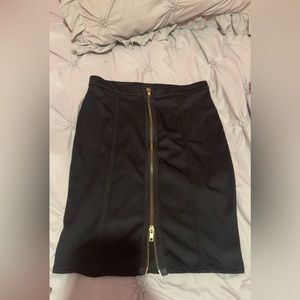 Zipper skirt midi